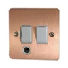 Slim Classic Brushed Copper Switched Fused Spur - Click to see large image