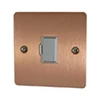 Slim Classic Brushed Copper Unswitched Fused Spur - Click to see large image