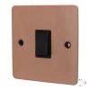 Slim Classic Brushed Copper Light Switch - Click to see large image