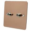 Slim Polished Copper Satellite Socket (F Connector) - Click to see large image