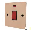 Slim Polished Copper Cooker (45 Amp Double Pole) Switch - Click to see large image