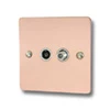 Slim Polished Copper TV and SKY Socket - Click to see large image