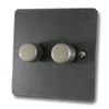 Slim Dark Pewter Push Light Switch - Click to see large image