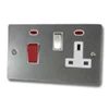 Slim Dark Pewter Cooker Control (45 Amp Double Pole Switch and 13 Amp Socket) - Click to see large image