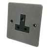 Slim Dark Pewter Round Pin Unswitched Socket (For Lighting) - Click to see large image