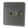 Slim Dark Pewter TV and SKY Socket - Click to see large image