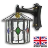 Stroud - Multi Coloured Outdoor Leaded Lantern | Porch Light