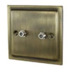 Victoria Antique Brass Satellite Socket (F Connector) - Click to see large image
