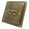 Victoria Antique Brass Toggle (Dolly) Switch - Click to see large image