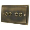 Victoria Antique Brass Toggle (Dolly) Switch - Click to see large image