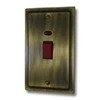 Victoria Antique Brass Cooker (45 Amp Double Pole) Switch - Click to see large image