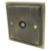 Victoria Antique Brass TV Socket - Click to see large image