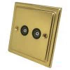 Victoria Polished Brass TV Socket - Click to see large image