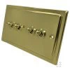 Victoria Polished Brass Toggle (Dolly) Switch - Click to see large image