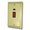 Victoria Polished Brass Cooker (45 Amp Double Pole) Switch - Click to see large image
