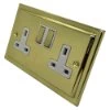 Victoria Polished Brass Switched Plug Socket - Click to see large image