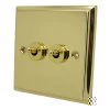 Style Polished Brass Toggle (Dolly) Switch - Click to see large image