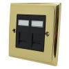 Style Polished Brass RJ45 Network Socket - Click to see large image