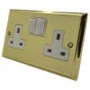 Style Polished Brass Switched Plug Socket - Click to see large image