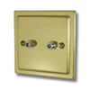 Victoria Classic Polished Brass Satellite Socket (F Connector) - Click to see large image