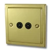Victoria Classic Polished Brass TV Socket - Click to see large image