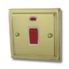 Victoria Classic Polished Brass Cooker (45 Amp Double Pole) Switch - Click to see large image