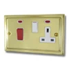 Victoria Classic Polished Brass Cooker Control (45 Amp Double Pole Switch and 13 Amp Socket) - Click to see large image