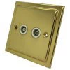 Victoria Classic Polished Brass TV Socket - Click to see large image