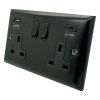 Grande Black Plug Socket with USB Charging - Click to see large image