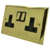 Grande Polished Brass Switched Plug Socket - Click to see large image