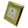 Grande Polished Brass Round Pin Unswitched Socket (For Lighting) - Click to see large image