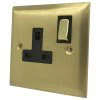 Grande Satin Brass Switched Plug Socket - Click to see large image