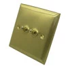 Grande Satin Brass Toggle (Dolly) Switch - Click to see large image