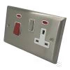 Grande Satin Stainless Cooker Control (45 Amp Double Pole Switch and 13 Amp Socket) - Click to see large image