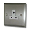 Grande Satin Stainless Round Pin Unswitched Socket (For Lighting) - Click to see large image