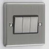 Ensemble Brushed Chrome Light Switch - Click to see large image