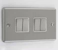 Ensemble Brushed Chrome Light Switch - Click to see large image