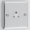 Ensemble Polished Chrome Round Pin Unswitched Socket (For Lighting) - Click to see large image