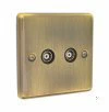 Ensemble Antique Brass TV Socket - Click to see large image