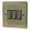 Trim Rounded Antique Brass Light Switch - Click to see large image