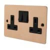 Slim Polished Copper Switched Plug Socket - Click to see large image