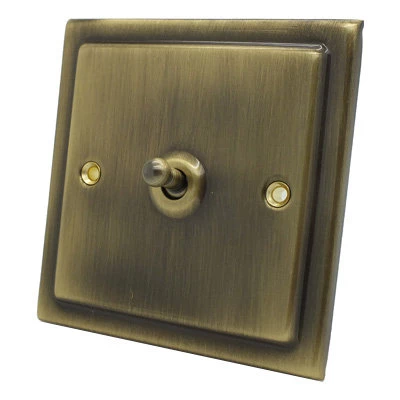 Victoria Antique Brass Toggle (Dolly) Switch