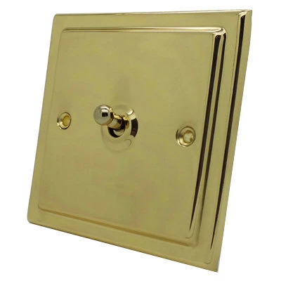 Victoria Polished Brass Intermediate Toggle (Dolly) Switch