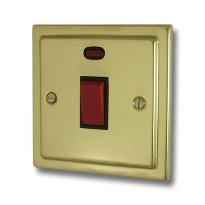Victoria Polished Brass Cooker (45 Amp Double Pole) Switch