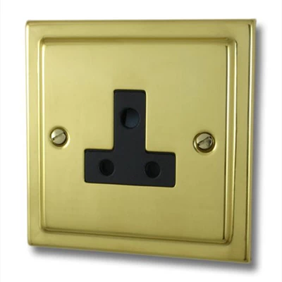 Victoria Polished Brass Round Pin Unswitched Socket (For Lighting)