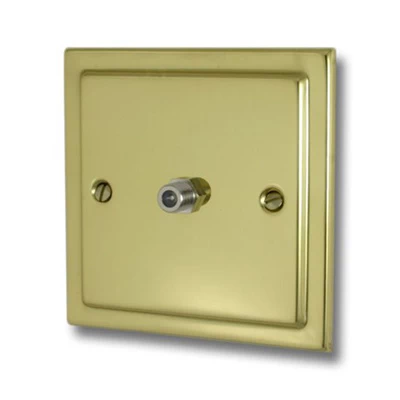 Victoria Classic Polished Brass Satellite Socket (F Connector)