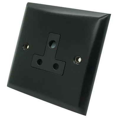 Grande Black Round Pin Unswitched Socket (For Lighting)