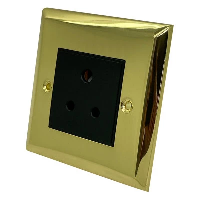 Grande Polished Brass Round Pin Unswitched Socket (For Lighting)