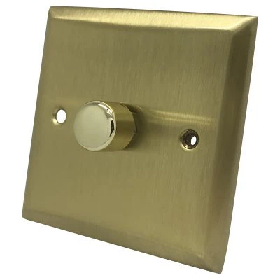 Grande Satin Brass Push Light Switch