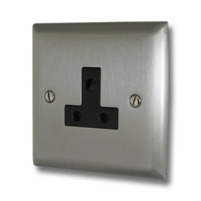 Grande Satin Stainless Round Pin Unswitched Socket (For Lighting)
